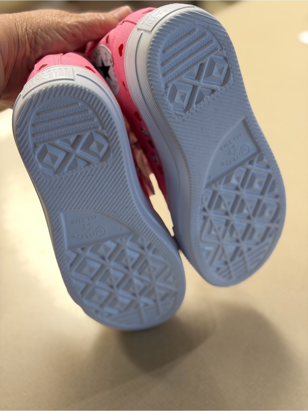 Converse Kids Pink High-Top Sneakers with Red Heart Print - Picture 7 of 7
